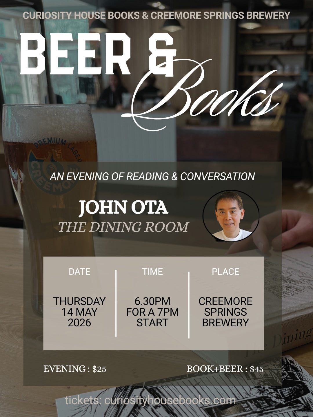 Beer & Books with John Ota - May 14, 7pm