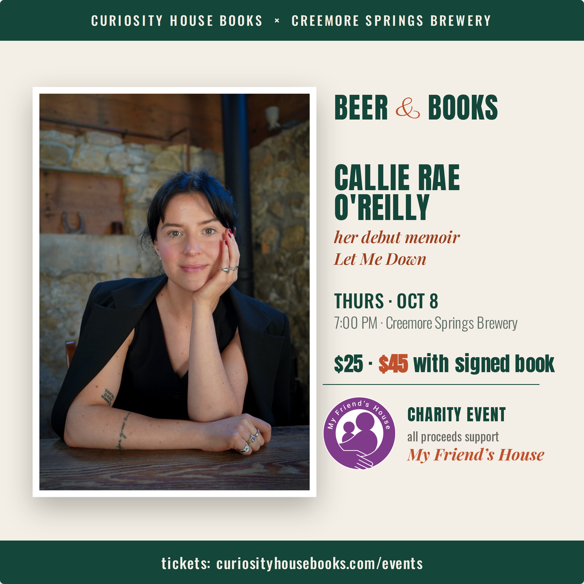 Beer & Books with Callie Rae O'Reilly – Oct 8, 7pm