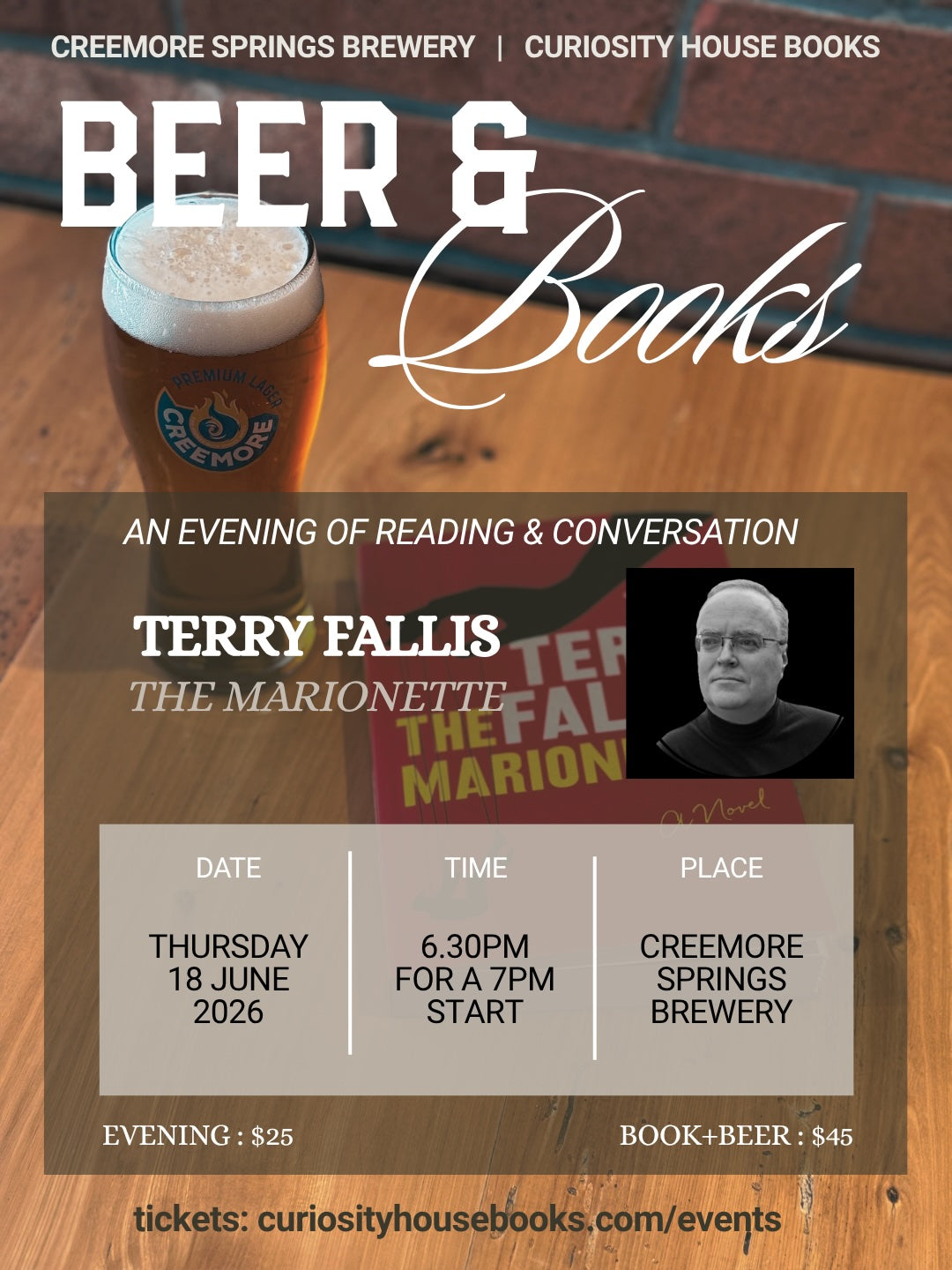 Beer & Books with Terry Fallis - June 18, 7pm
