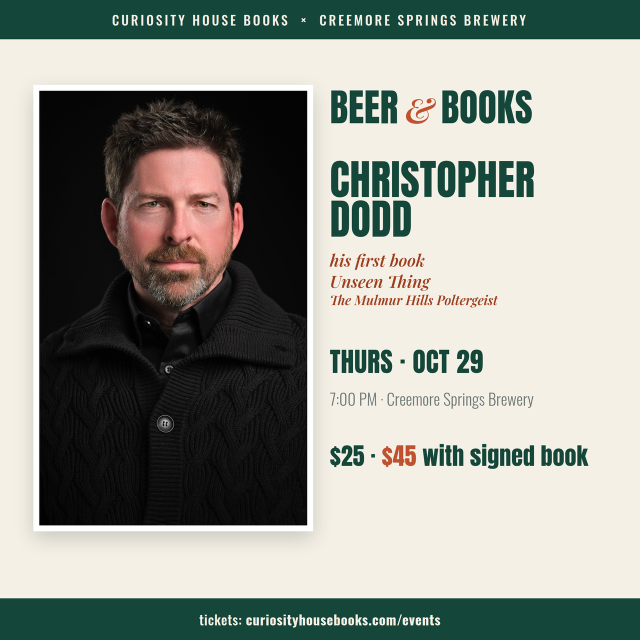 Beer & Books with Christopher Dodd – Oct 29, 7pm